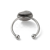 Adjustable 304 Stainless Steel Finger Rings Components STAS-K278-04D-P-3