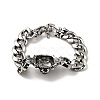 Men's Alloy Tiger Head Link Bracelet with Curb Chains BJEW-A129-07AS-4