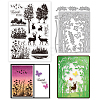 Globleland 1 Sheet Custom Forest PVC Plastic Clear Stamps DIY-GL0004-109-1