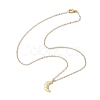 Moon Alloy with Brass Pendant Necklaces NJEW-JN04906-4