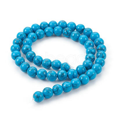 Synthetic Turquoise Beads Strands G-E511-02-8mm-1