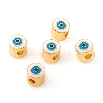 Brass Enamel Beads X-KK-G392-04G-1