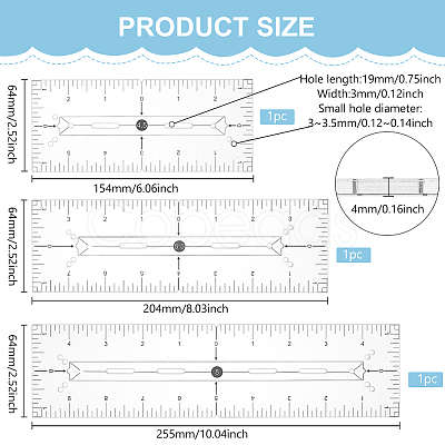 3Pcs 3 Style Acrylic Quilting Template DIY-WH0568-39-1