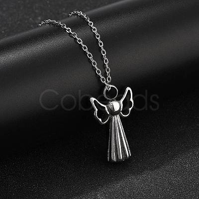 304 Stainless Steel Angel Urn Ashes Necklaces STAS-Z106-06P-1