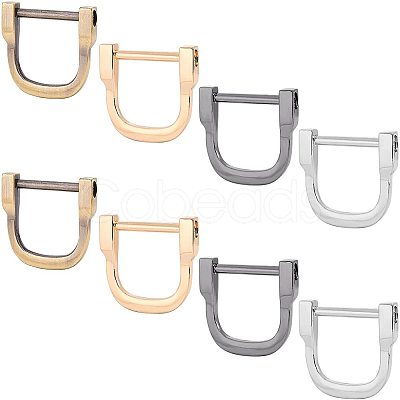 WADORN 8Pcs 4 Colors Alloy D Rings FIND-WR0003-53B-1