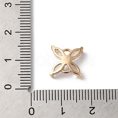 Brass Pave Clear Glass Connector Charms KK-C062-087G-1