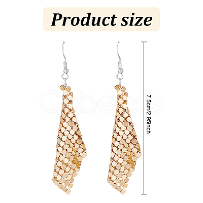 ANATTASOUL 7 Pairs 7 Colors Aluminum Mesh Sequin Rhombus Dangle Earrings for Women EJEW-AN0001-71-1