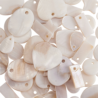 Natural Freshwater Shell Pendants SHEL-CJ0001-03-1