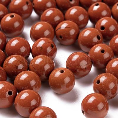 100Pcs 8mm Grade AA Natural Red Jasper Round Beads DIY-LS0002-31-1