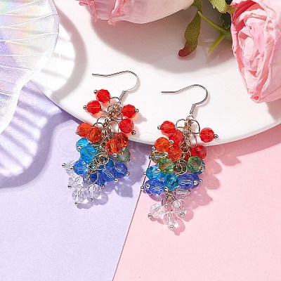 Glass Dangle Earrings EJEW-JE05756-1