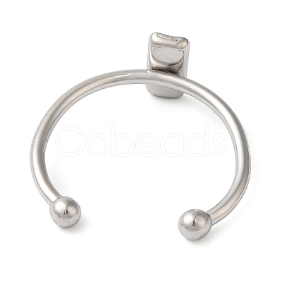 Non-Tarnish 304 Stainless Steel Open Cuff Ring Components STAS-I306-02P-1