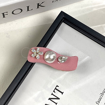 Wave Shaped Cloth & Iron Alligator Hair Clips for Women Girls PW-WG9EB75-01-1