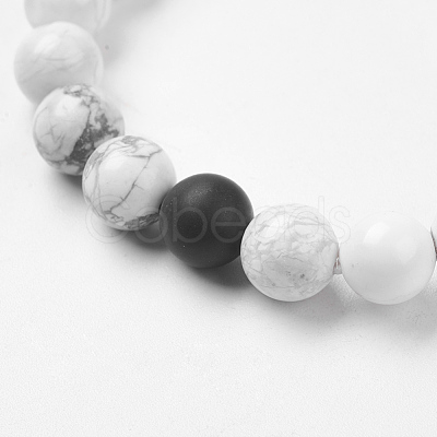 Natural Howlite Stretch Bracelets BJEW-P185-C02-1