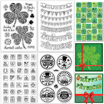 CRASPIRE 4 Sheets 4 Styles PVC Plastic Stamps DIY-CP0007-49A-1