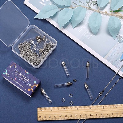 SUNNYCLUE DIY Blank Wish Bottle Necklace Making Kit DIY-SC0021-78-1