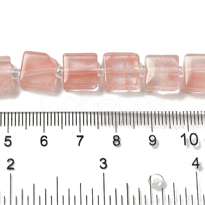 Cherry Quartz Glass Beads Strands G-L596-A17-01-1