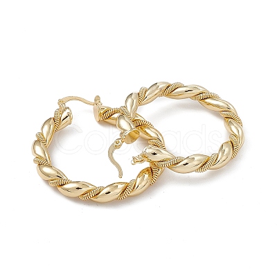 Rack Plating Brass Hoop Earrings for Women EJEW-A088-23G-1