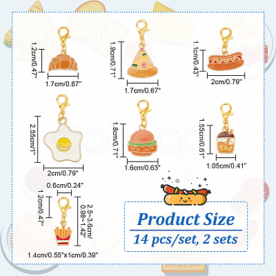 Food Theme Pendant Stitch Markers HJEW-AB00376-1