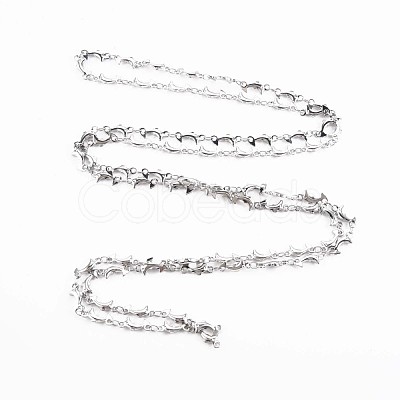 Non-Tarnish 201 Stainless Steel Dolphin & Oval Link Chains STAS-N092-110-1