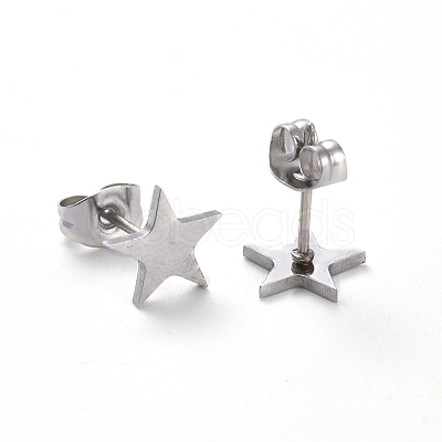 Tarnish Resistant 304 Stainless Steel Stud Earrings EJEW-H368-34A-P-1