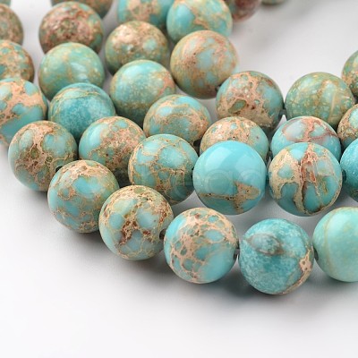 Natural Imperial Jasper Beads Strands X-G-I122-8mm-12-1