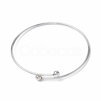 Tarnish Resistant Adjustable 304 Stainless Steel Wire Cuff Bangle Making MAK-F286-02P-1