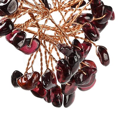 Natural Garnet Chips Money Tree Decorations DJEW-C016-01L-1