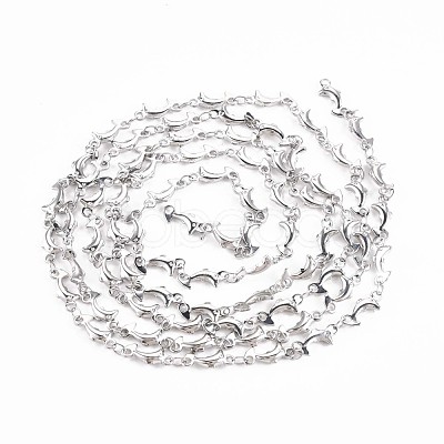 Non-Tarnish 201 Stainless Steel Dolphin & Oval Link Chains STAS-N092-110-1