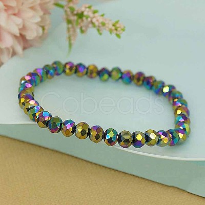 Classic Ethnic Style Faceted Glass Stretch Bracelets for Women RE4529-6-1