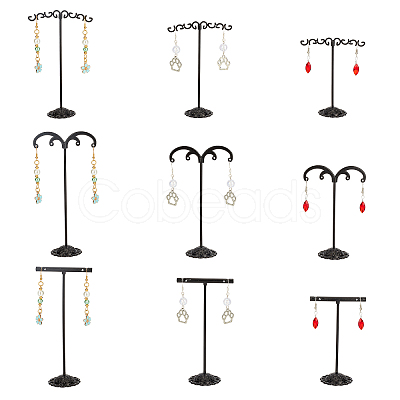 FINGERINSPIRE 3 Sets 3 Style T Bar Iron Earring Displays Sets EDIS-FG0001-39-1