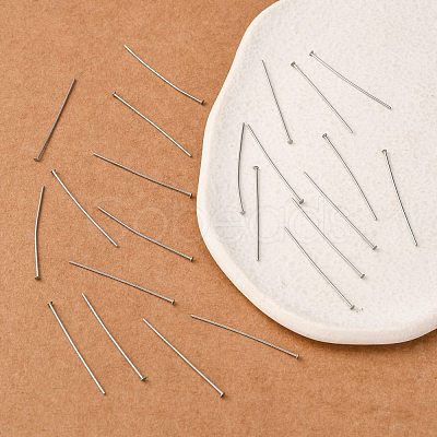 Tarnish Resistant Jewelry Tools and Equipment Decorative Stainless Steel Flat Head Pins X-STAS-E023-0.6x30mm-1