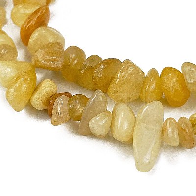 Natural Topaz Jade Chip Beads Strands G-M205-16A-1