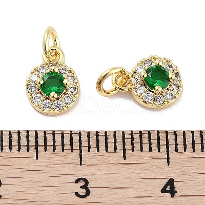 Brass Micro Pave Cubic Zirconia Charms KK-C051-12G-04-1