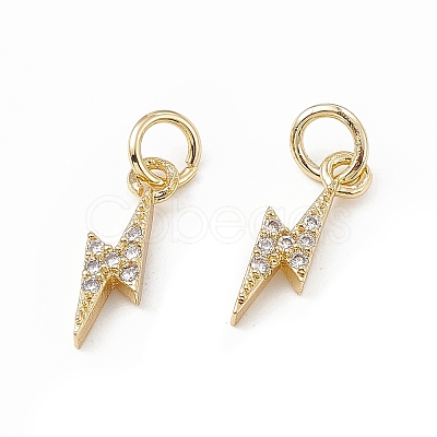 Brass Micro Pave Cubic Zirconia Charms KK-E068-VB224-1