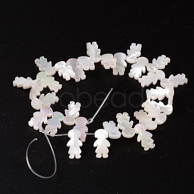 Natural Shell Beads BSHE-O015-25-1