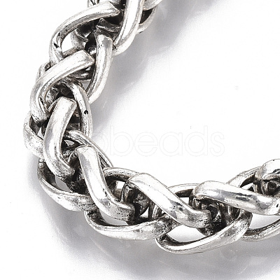 Men's Alloy Wheat Chain Bracelets X-BJEW-T014-05AS-1