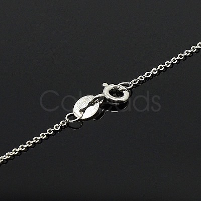 Anti-Tarnish Rhodium Plated 925 Sterling Silver Necklaces STER-M034-32A-1