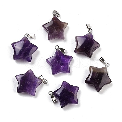 Natural Amethyst Pendants X-G-I319-01P-09-1