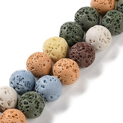 Synthetic Lava Rock Dyed Beads Strands G-H311-08C-07-1