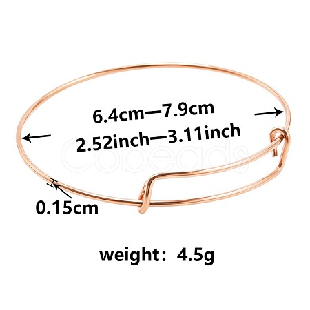 Adjustable Expandable 304 Stainless Steel Bangles for Women UK8854-3-1