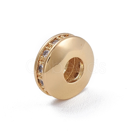 Brass Micro Pave Cubic Zirconia Beads ZIRC-E164-03G-1