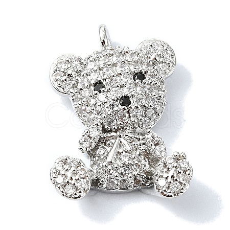 Rack Plating Brass Pave Cubic Zirconia Pendants KK-M282-40P-1