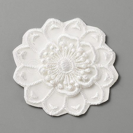Computerized Embroidery Lace Self Adhesive/Sew on Patches DIY-WH0410-49B-1