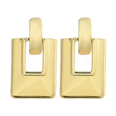 Brass Rectangle Stud Earrings EJEW-K293-11G-1