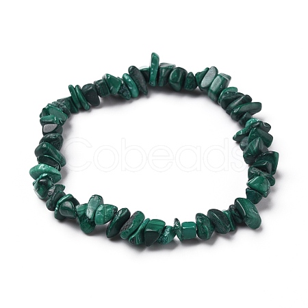 Natural Malachite Chip Beads Stretch Bracelets BJEW-JB05765-04-1