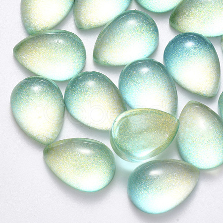 Transparent Spray Painted Glass Cabochons GLAA-S190-012C-A01-1