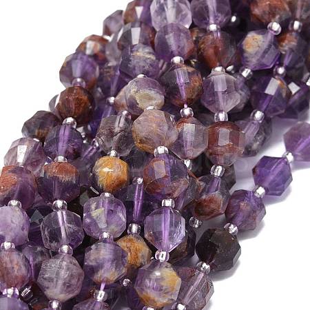 Natural Purple Lodolite Quartz Beads Strands G-O201B-82-1