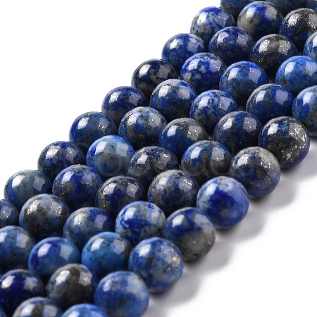 Natural Lapis Lazuli Round Beads Strands G-I181-09-8mm-1