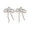 Rack Plating Alloy Pendants, Bowknot Charms, Platinum, 19x13x2mm, Hole: 1.4mm