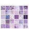 120pcs Retro Scrapbook Paper, Collage Creative Journal Decoration Backgroud Sheets, Square, Purple, 80x80mm, 120pcs/set